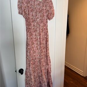 Faherty Floral Pink Maxi Dress